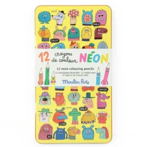 12 crayons de couleur néon - Les Schmouks -  Moulin Roty