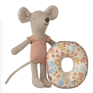 Souris petite soeur - Maillot de bain & sa bouée à fleurs - Maileg