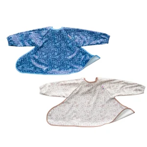 2 Bavoirs Supplémentaires du Kit Bavoir et Plateau - Fleur Bleu | Fleur Rose