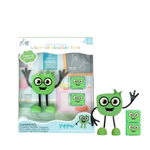 Personnage et 2 cubes lumineux - Vert - Glo Pals