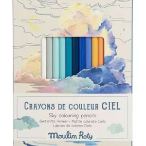 12 crayons de couleur & cartes - L'explorateur -  Moulin Roty