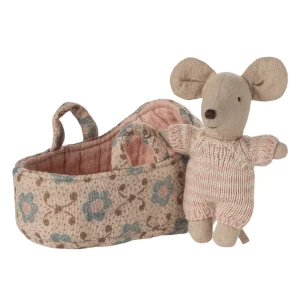 Bébé souris  - Dans son couffin rose - Maileg