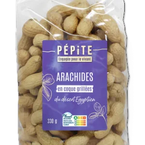 Pépite -- Arachides en coques, grillées bio (origine Egypte) - 330 g