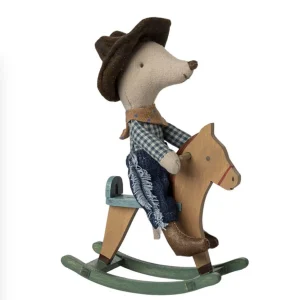 Souris petit frère - Cowboy sur son cheval - Maileg