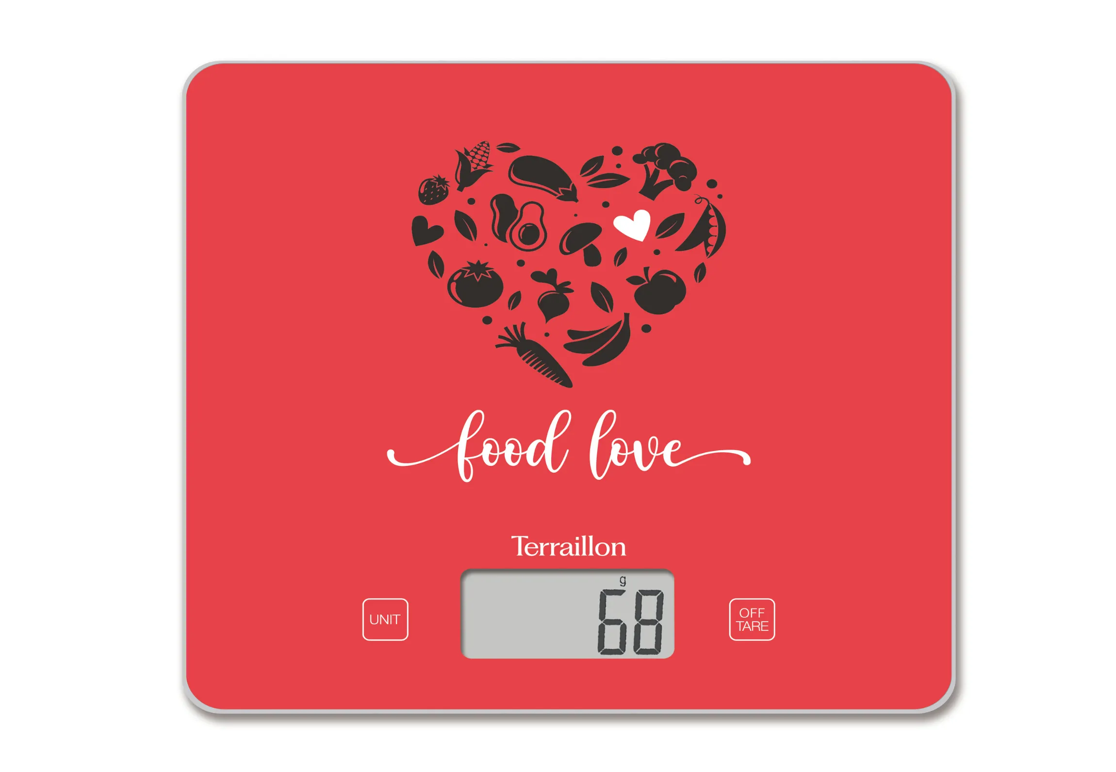 T1040 FOOD LOVE ROUGE - Balance de cuisine électronique