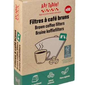 Ah Table! -- Boîte 80 filtres papier à café n°4 bruns - 80 filtres