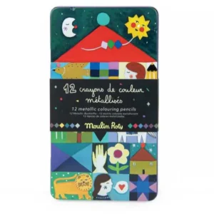 12 crayons de couleur métallisés - Les Comètes -  Moulin Roty
