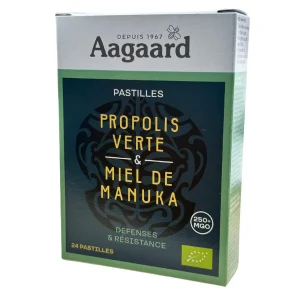 Aagaard -- Pastilles propolis verte et miel de manuka bio - 24 pastilles