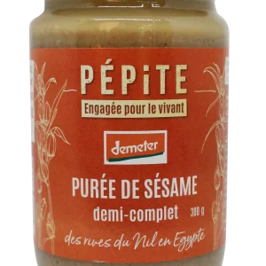 Pépite -- Purée de sésame demi-complet bio (origine Egypte) - 300 g