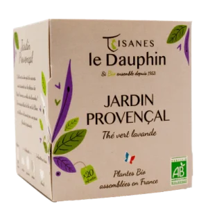 Tisanes Le Dauphin -- Thé vert bio jardin provençal - 20 infusettes